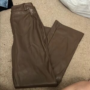 Womens Brown Leather Pants